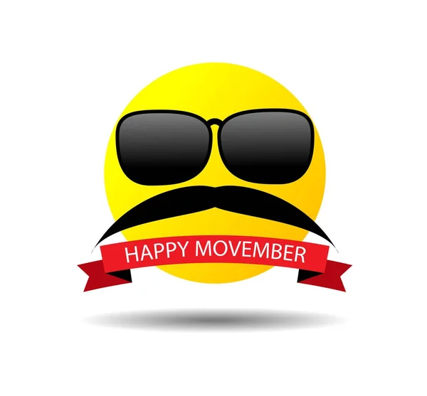 Heureux movember smiley — Image vectorielle