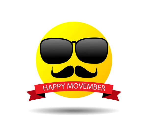 Heureux movember smiley — Image vectorielle