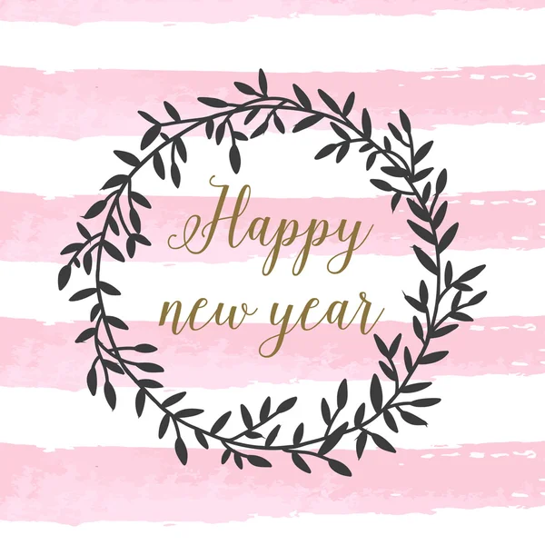 Poster kaligrafi mutlu yeni yıl daha işaret ile mürekkep altın çizgi çizilmiş