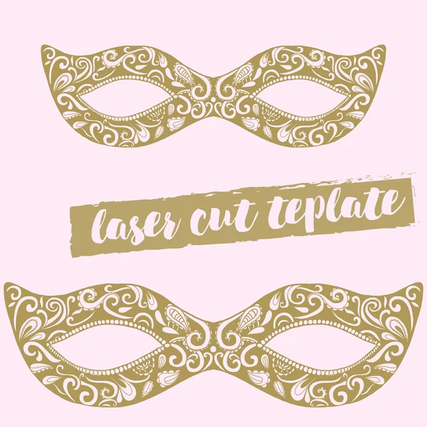 Laser cut template mask — Stock Vector