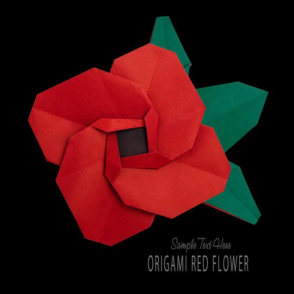 Red origami geometric flower — Stock Photo, Image