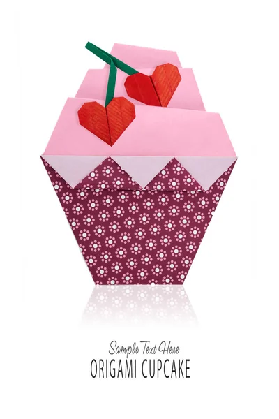 Origami kunst cupcake — Stockfoto