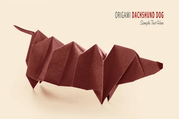 Karikatür origami dachshund köpek — Stok fotoğraf
