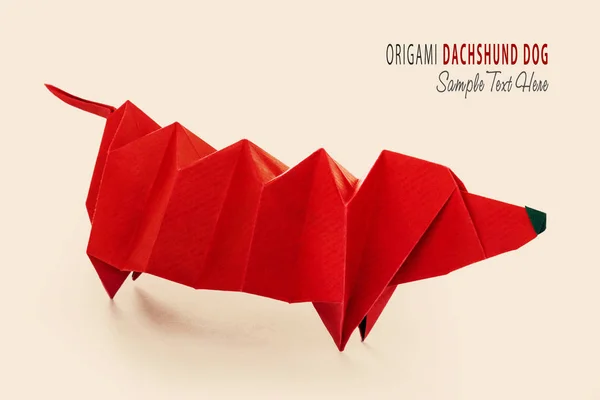 Cartoon origami dachshund dog — Stock Photo, Image