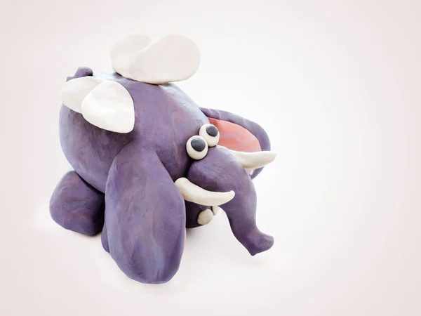 Elefante de dibujos animados de plastilina — Foto de Stock