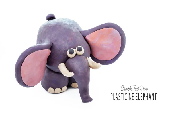 Plasticina cartone animato elefante — Foto Stock