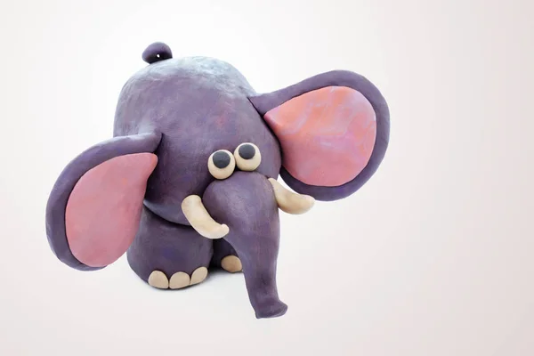 Plasticina cartone animato elefante — Foto Stock