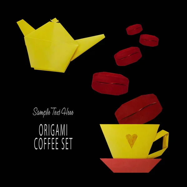 Origami van koffie set — Stockfoto