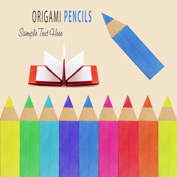 Орігамі олівці ізольовані — стокове фото