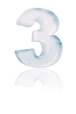 Numara üç illüstrasyon buz