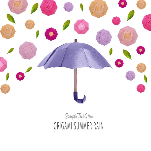 Зонтик Оригами с цветами — стоковое фото