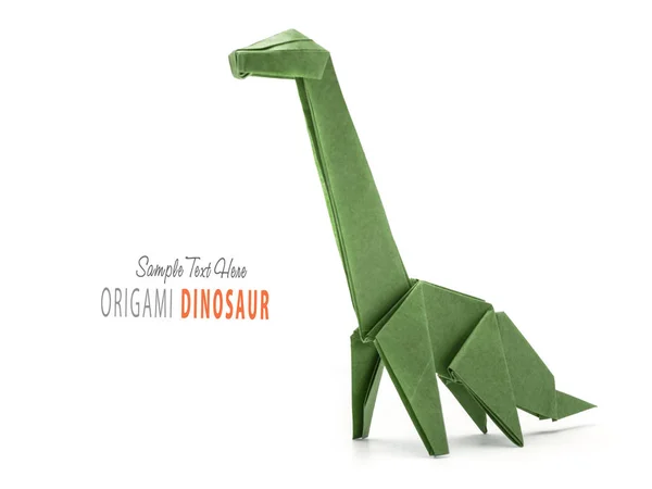 Dinosaurio verde de papel — Foto de Stock