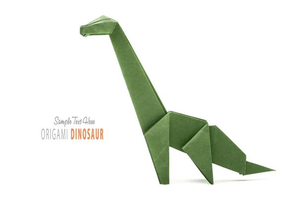 Dinosaurio verde de papel — Foto de Stock