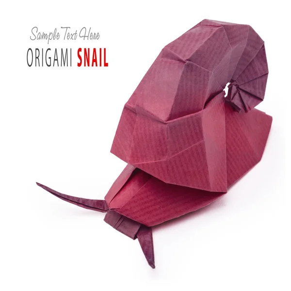 Origami green snail — Stock Photo, Image