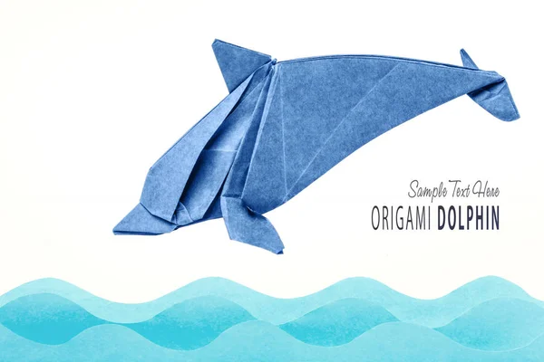 Dolphin origami papper — Stockfoto