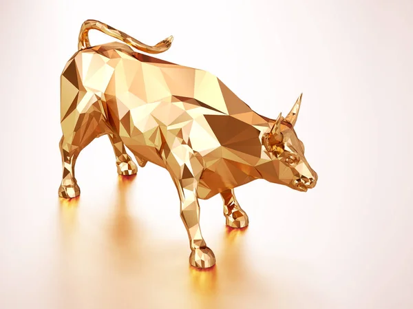 Render ilustración de toro de oro — Foto de Stock