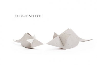 Origami fareler gri