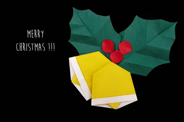Origami Boże Narodzenie dzwony — Zdjęcie stockowe