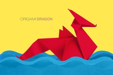 Origami kırmızı kağıt ejderha
