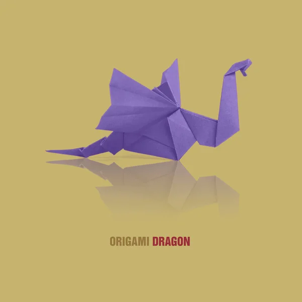 Origami violet paper dragon — Stock Photo, Image