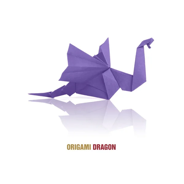 Origami violet paper dragon — Stock Photo, Image