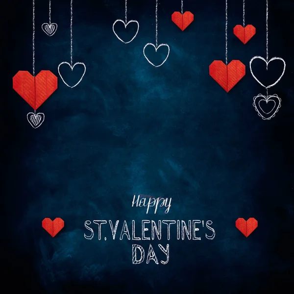 Gesso disegnato a mano lettering Buon San Valentino — Foto Stock