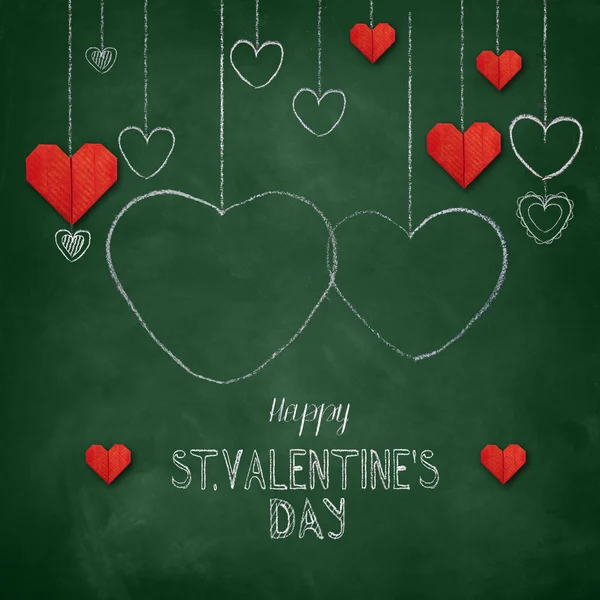 Gesso disegnato a mano lettering Buon San Valentino — Foto Stock