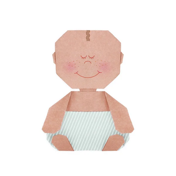 Bambino in origami pannolino — Foto Stock