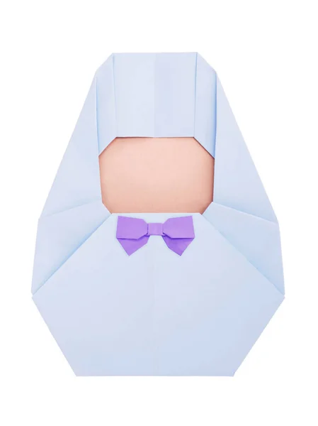 Origami newborn in blue Swaddle — Stock Photo, Image