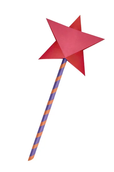 Origami paper star magic wand — Stock Photo, Image