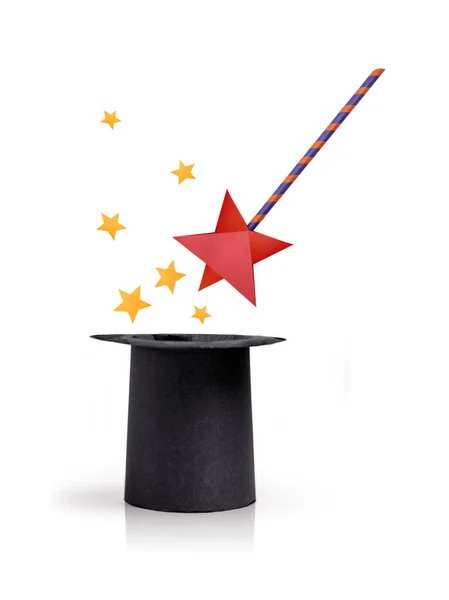 Magic wand and cylinder hat — Stock Photo, Image