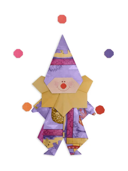 Origami smiling clown — Stock Photo, Image