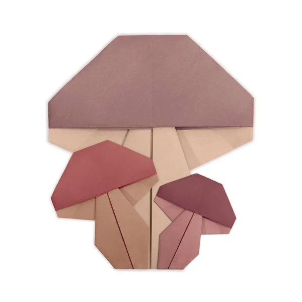 Mushroom group origami isolated — Stock Photo, Image