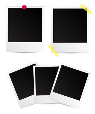 beyaz fotoğraf çerçeve çizim seti