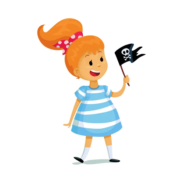 Chica vestida como pirata — Vector de stock