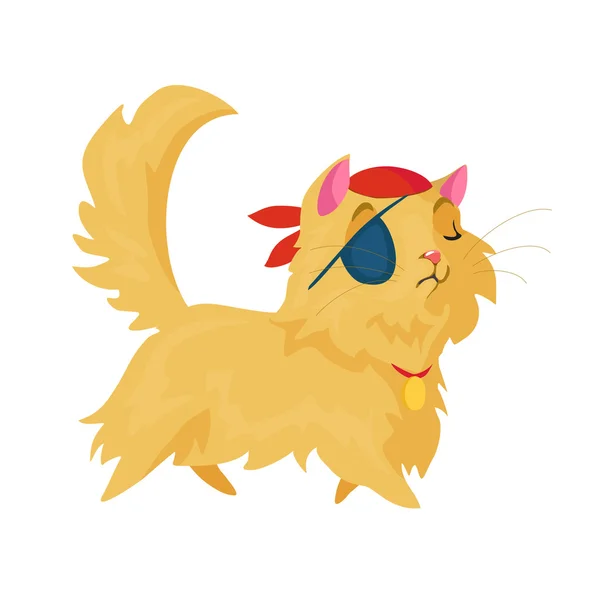 Ilustração gato pirata — Vetor de Stock