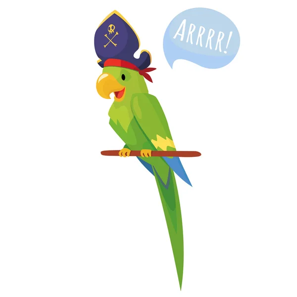 Ilustración de loro pirata — Vector de stock