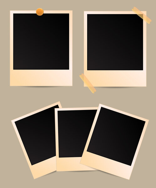 white photo frame illustration set