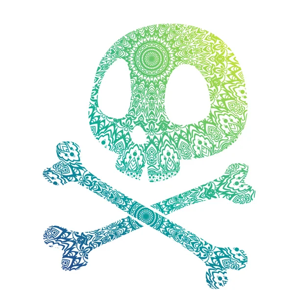 Crâne avec motif mandala — Image vectorielle