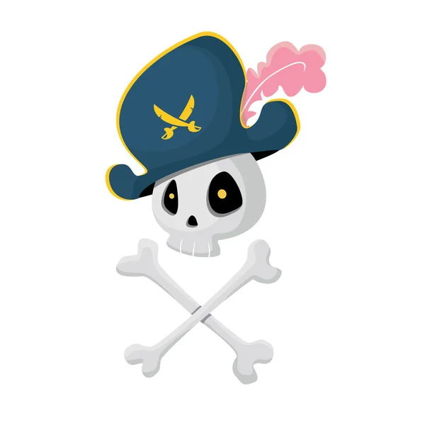 Pirata scull ilustração — Vetor de Stock