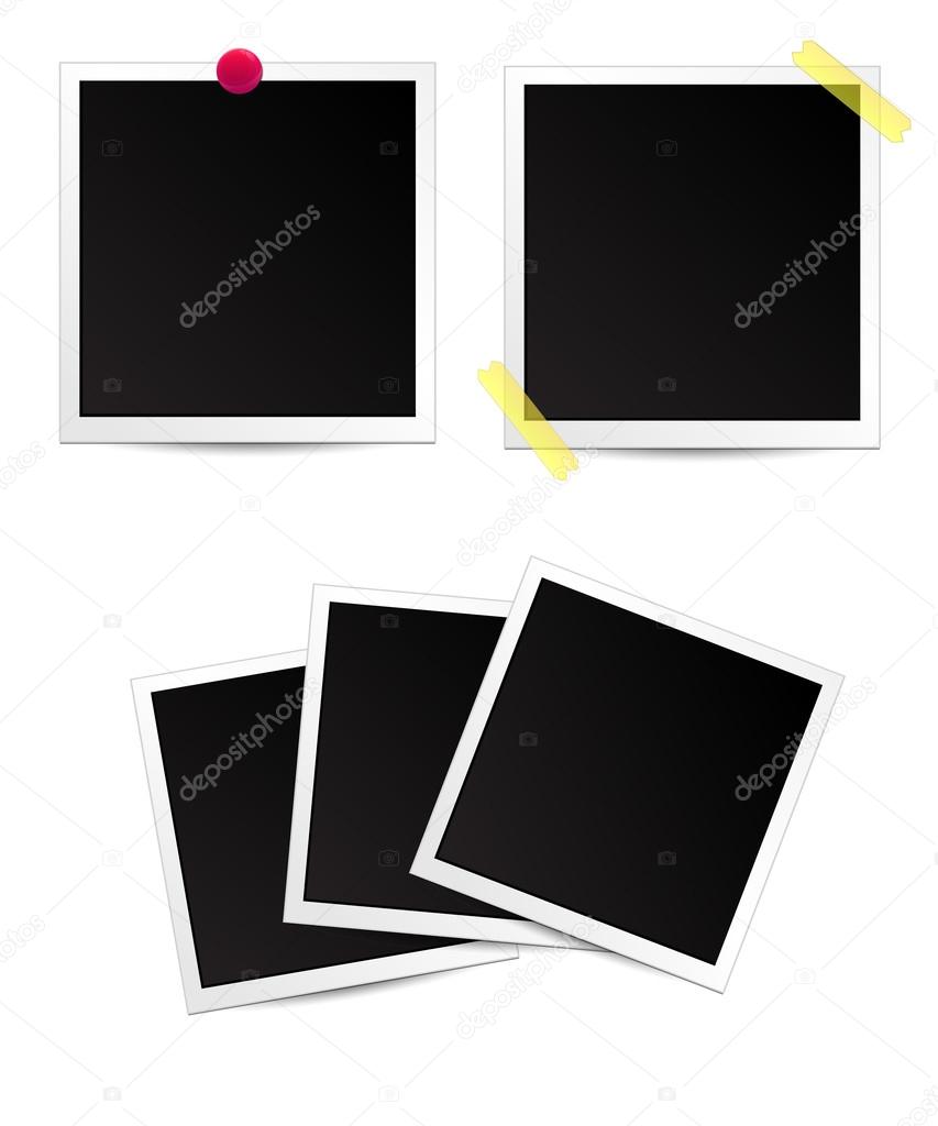 white photo frame illustration set