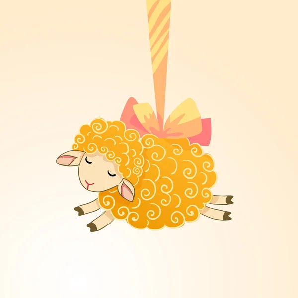 Illustrazione della pecora gialla . — Vettoriale Stock