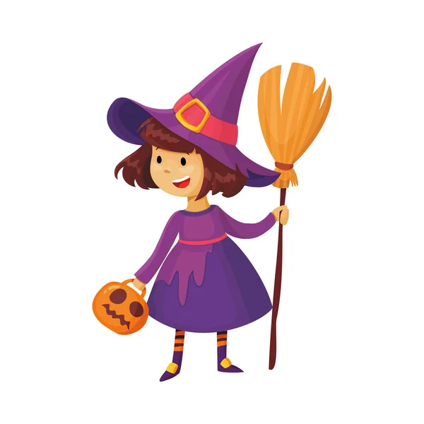 Halloween Witch Ilustración — Archivo Imágenes Vectoriales