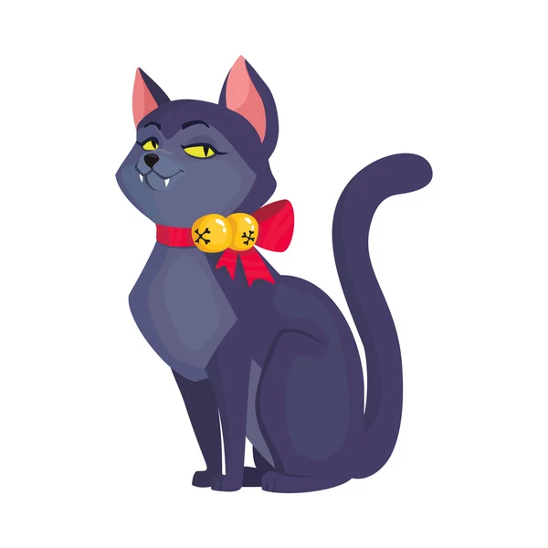 Cat upír Halloween — Stockový vektor