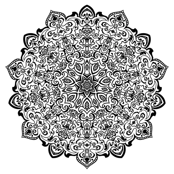 Zwarte mandala ornament — Stockvector