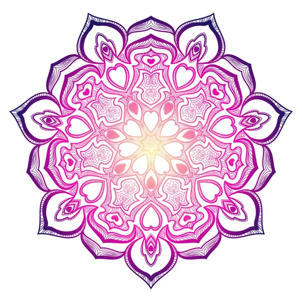 Ornamento mandala colorido — Vetor de Stock