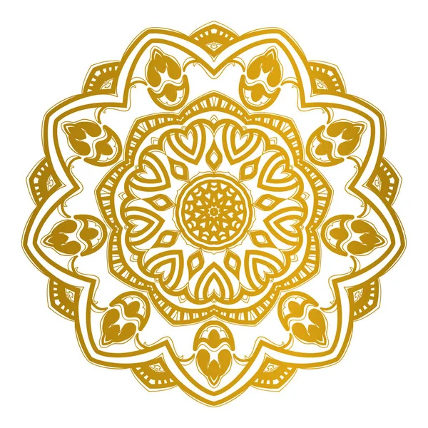 Goldenes Mandala-Ornament — Stockvektor