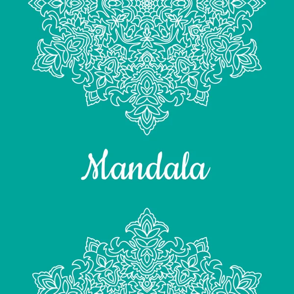 Mandala ornamen biru - Stok Vektor