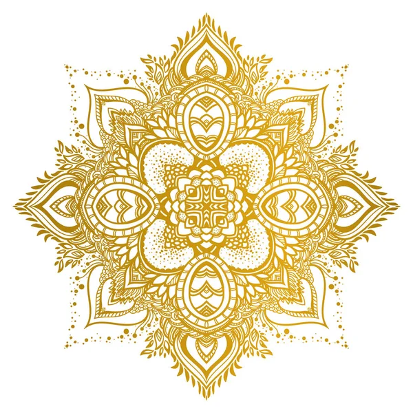 Goldenes Mandala-Ornament — Stockvektor