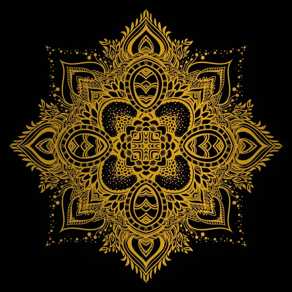 Golden Mandala ornament — Vector de stoc